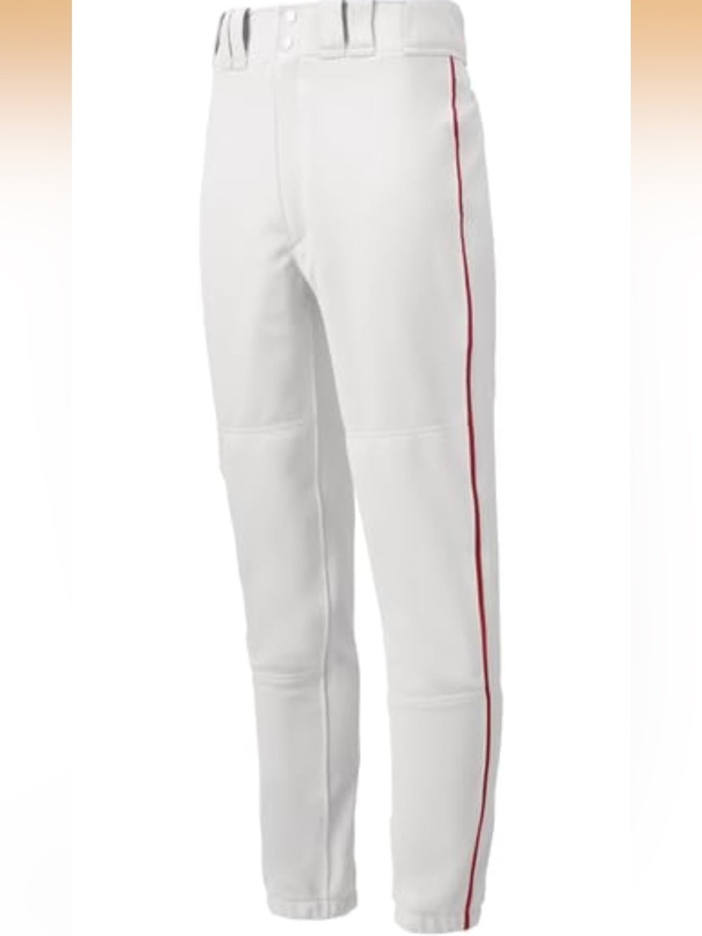 Mizuno Youth Premier Piped Pant (White/Red, Medium 1734/bb6-1